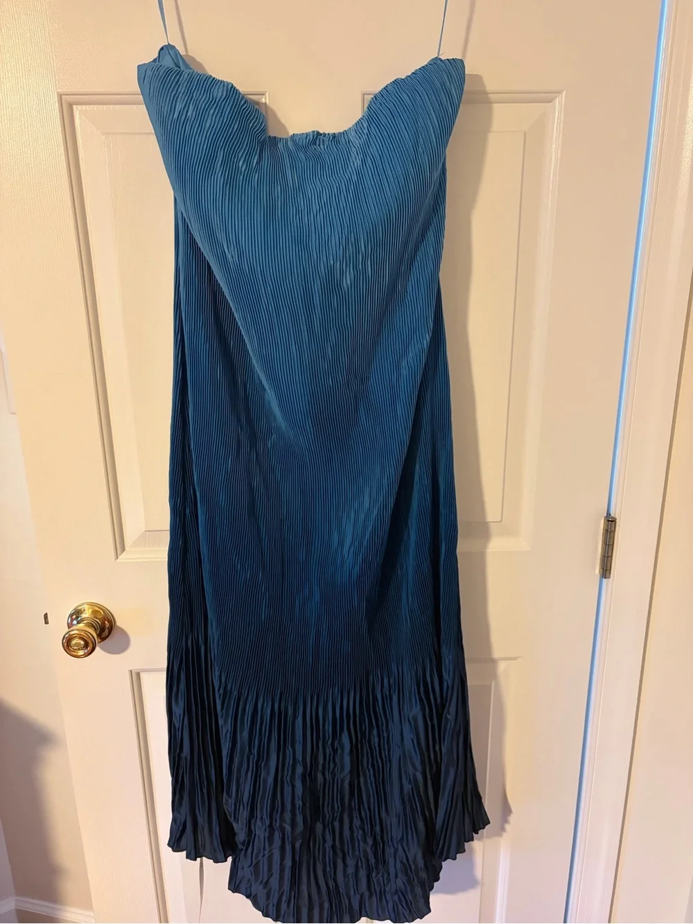 Abercrombie & Fitch Teal Blue Pleated Maxi Dress